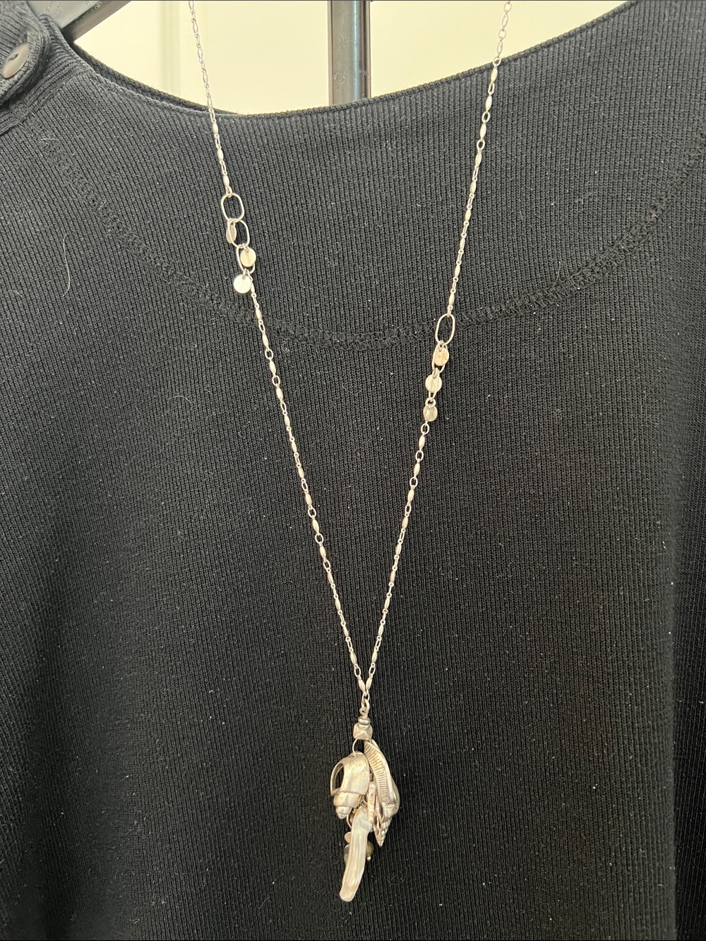 Stella & Dot Silver-Tone Kala Charm Pendant Necklace